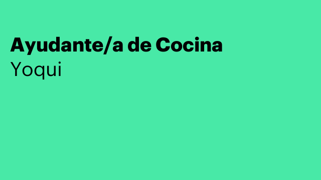 Ayudante/a de Cocina