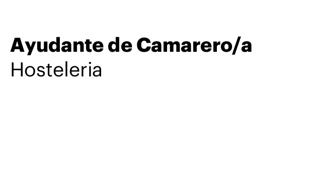 Ayudante de Camarero/a