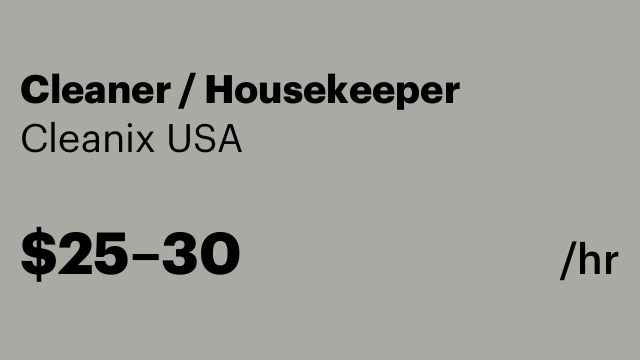 Cleaner / Housekeeper
