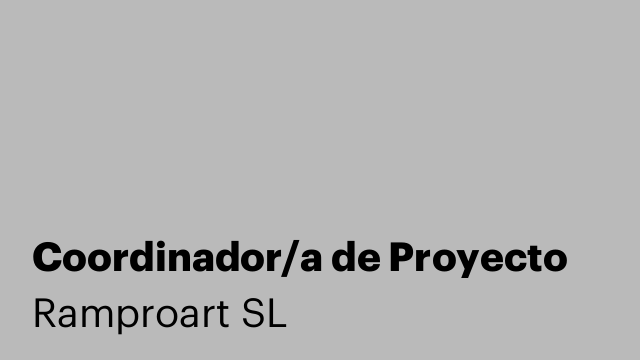 Coordinador/a de Proyecto