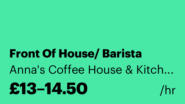 Front Of House/ Barista