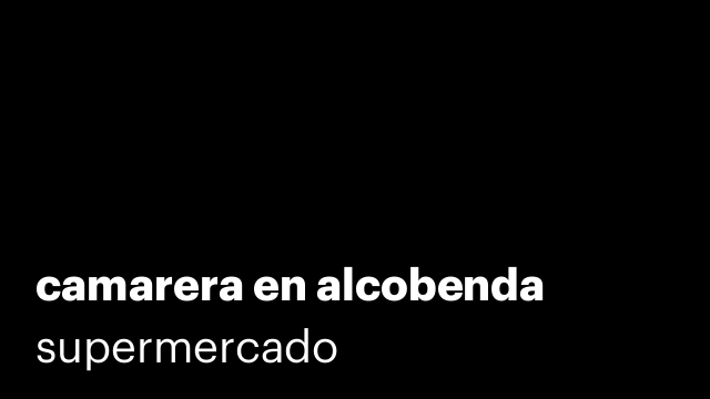 camarera en alcobenda