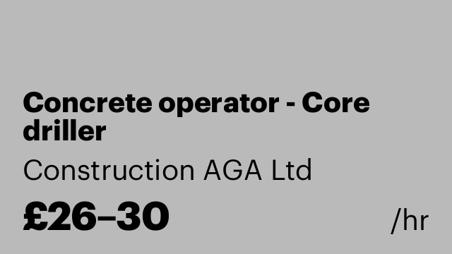 Concrete operator - Core driller