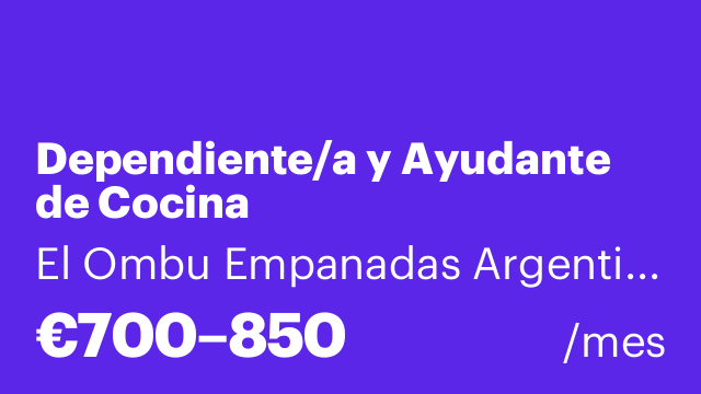 Dependiente/a y Ayudante de Cocina