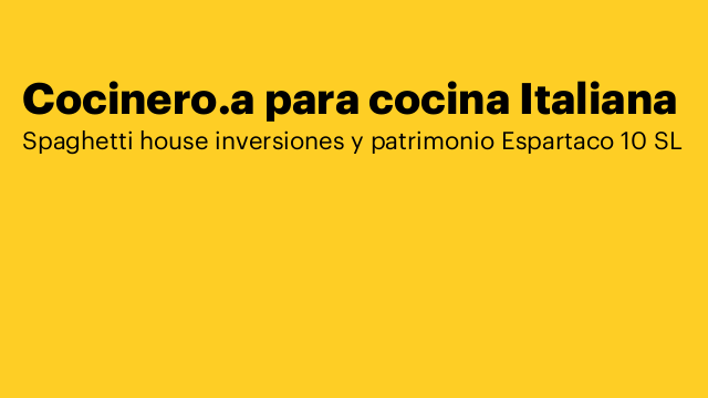 Cocinero.a para cocina Italiana