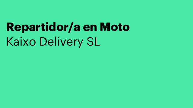 Repartidor/a en Moto