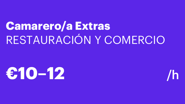 Camarero/a Extras