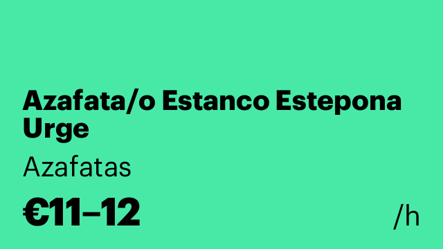 Azafata/o Estanco Estepona Urge