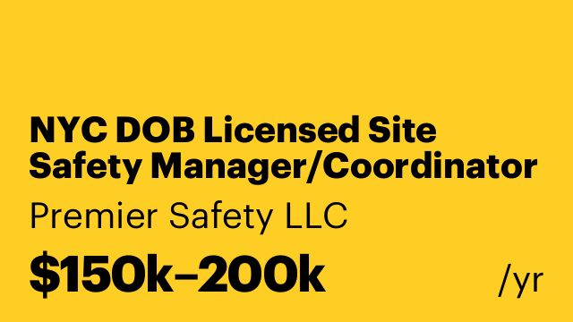 NYC DOB Licensed Site Safety Manager/Coordinator