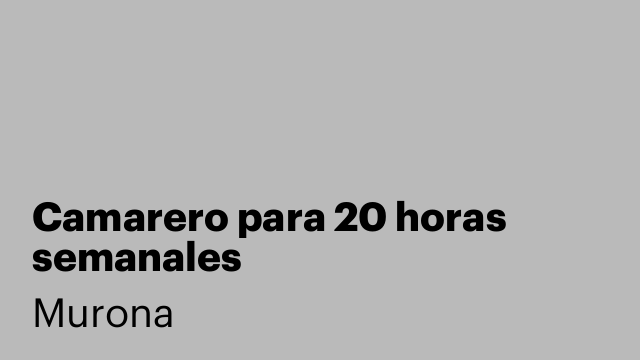 Camarero para 20 horas semanales