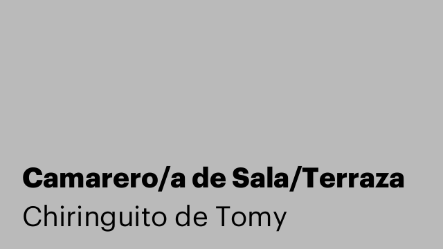 Camarero/a de Sala/Terraza