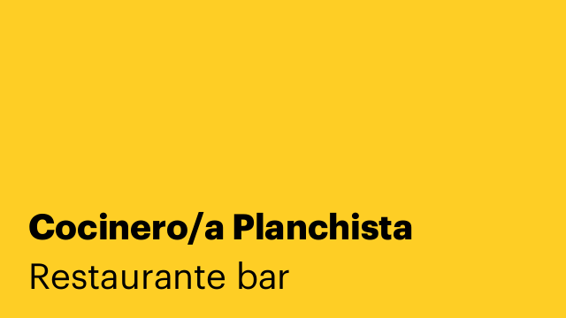 Cocinero/a Planchista