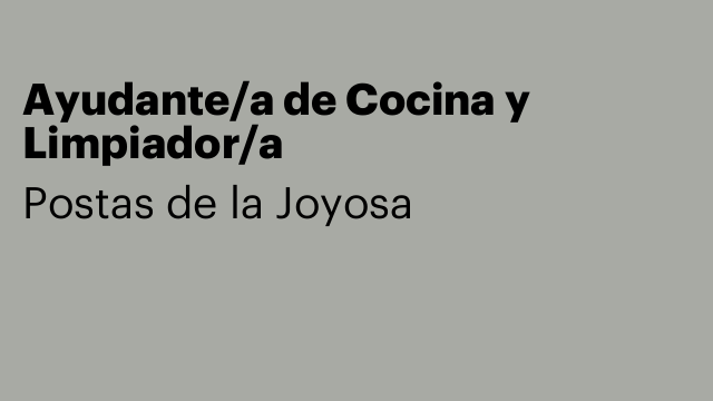 Ayudante/a de Cocina y Limpiador/a