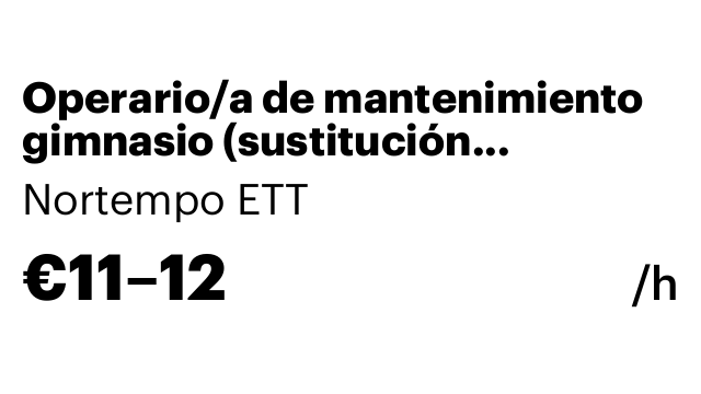 Operario/a de mantenimiento gimnasio (sustitución paternidad)