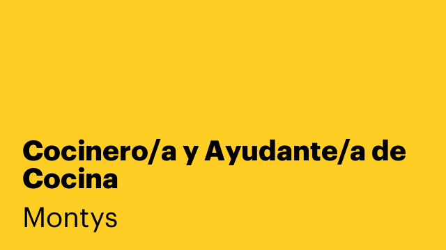 Cocinero/a y Ayudante/a de Cocina