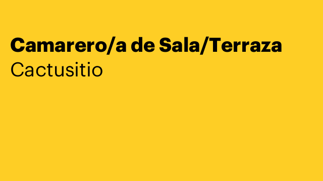 Camarero/a de Sala/Terraza