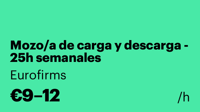 Mozo/a de carga y descarga - 25h semanales