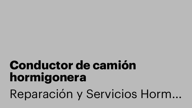 Conductor de camión hormigonera
