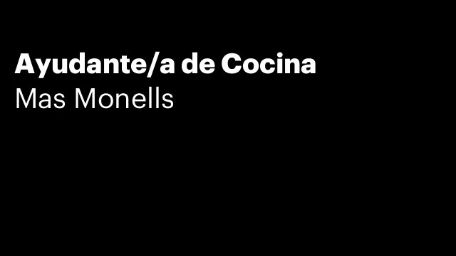 Ayudante/a de Cocina