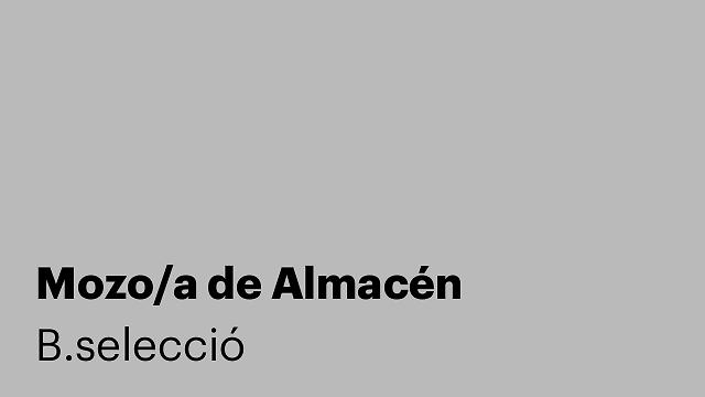 Mozo/a de Almacén