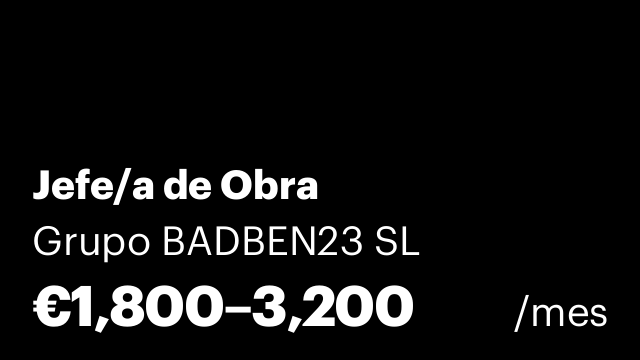Jefe/a de Obra