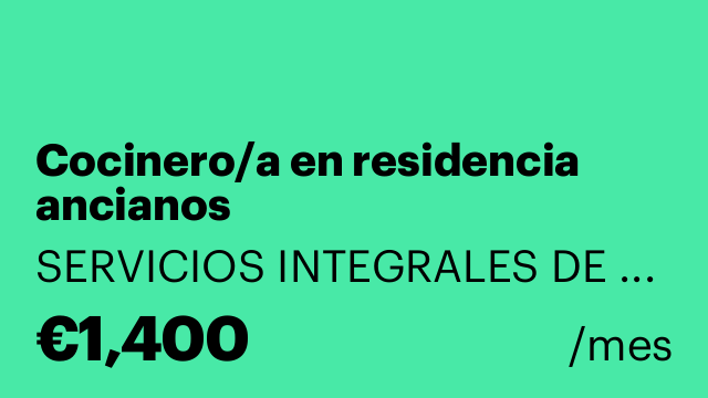 Cocinero/a en residencia ancianos