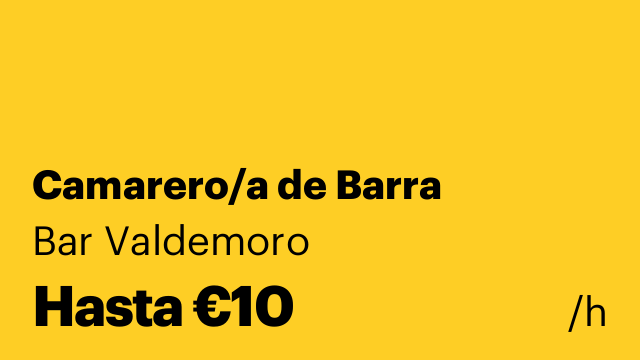 Camarero/a de Barra