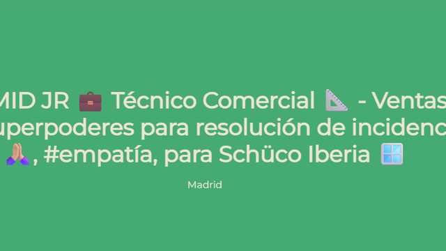 Técnico Comercial Ventanas