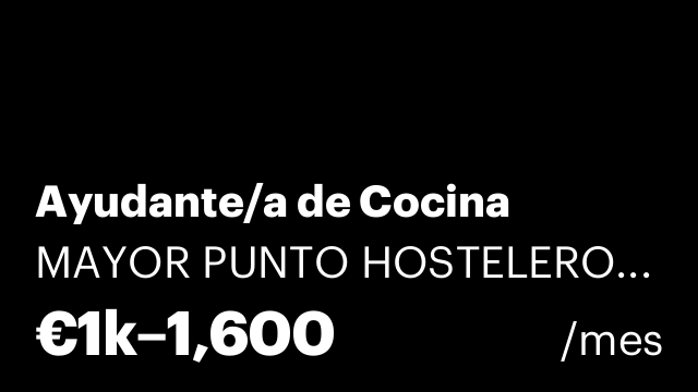Ayudante/a de Cocina