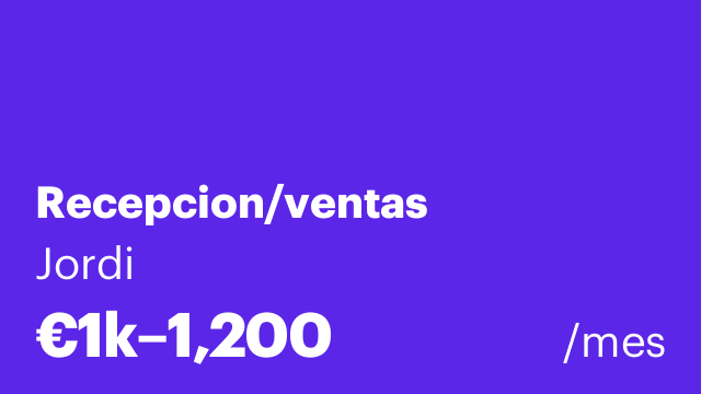 Recepcion/ventas