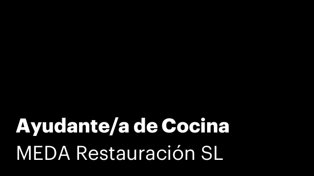 Ayudante/a de Cocina