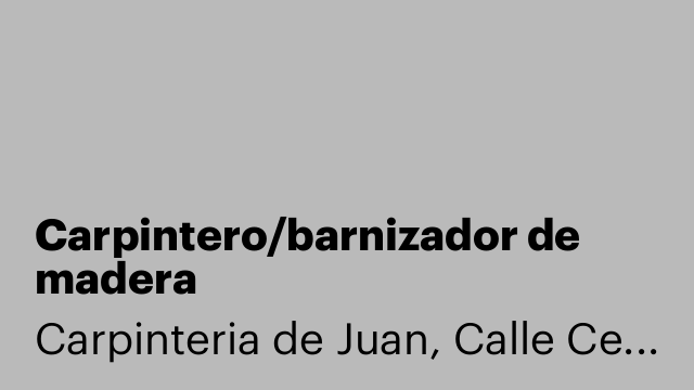 Carpintero/barnizador de madera