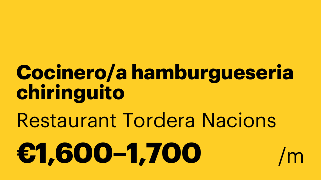 Cocinero/a hamburgueseria chiringuito