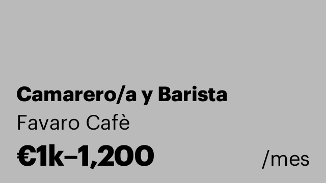Camarero/a y Barista