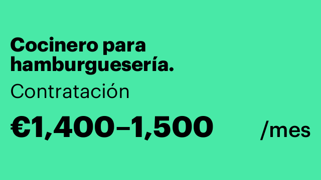 Cocinero para hamburguesería.