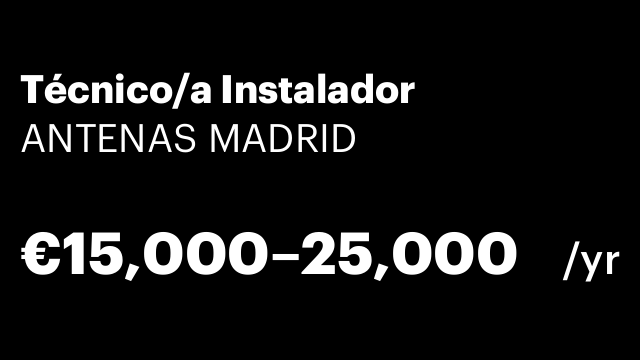 Técnico/a Instalador