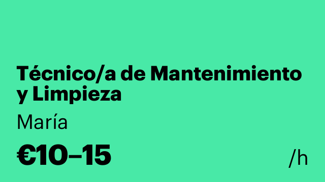 Técnico/a de Mantenimiento y Limpieza