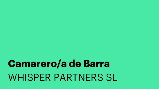 Camarero/a de Barra
