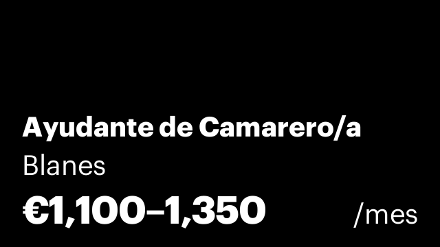 Ayudante de Camarero/a