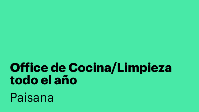 Office de Cocina/Limpieza todo el año