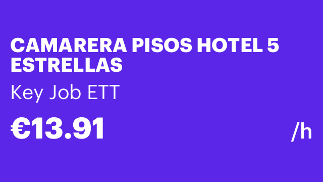 CAMARERA PISOS HOTEL 5 ESTRELLAS