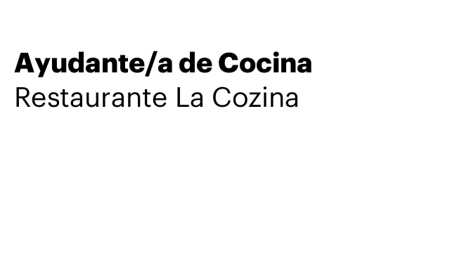 Ayudante/a de Cocina