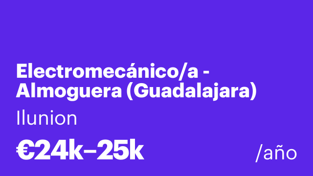 Electromecánico/a - Almoguera (Guadalajara)
