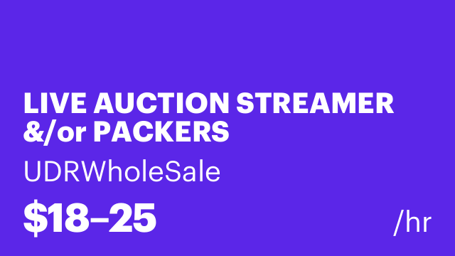 LIVE AUCTION STREAMER &/or PACKERS