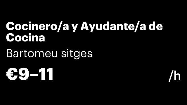 Cocinero/a y Ayudante/a de Cocina
