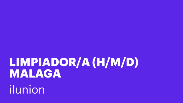 LIMPIADOR/A (H/M/D) MALAGA