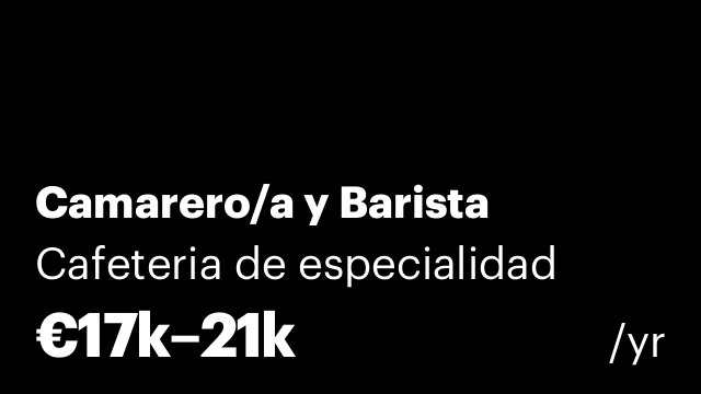 Camarero/a y Barista