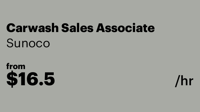 Carwash Sales Associate