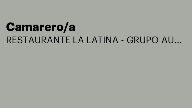 Camarero/a
