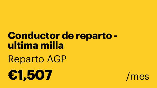 Conductor de reparto - ultima milla